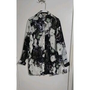 Soft Surroundings Womens Button-Down Shirt XL Preppy Mature Modest Long